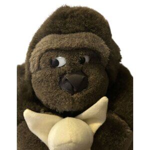 Embrace Gorilla Ape With Banana Side Eyes 8" Plush 1989 Vintage Stuffed Animal